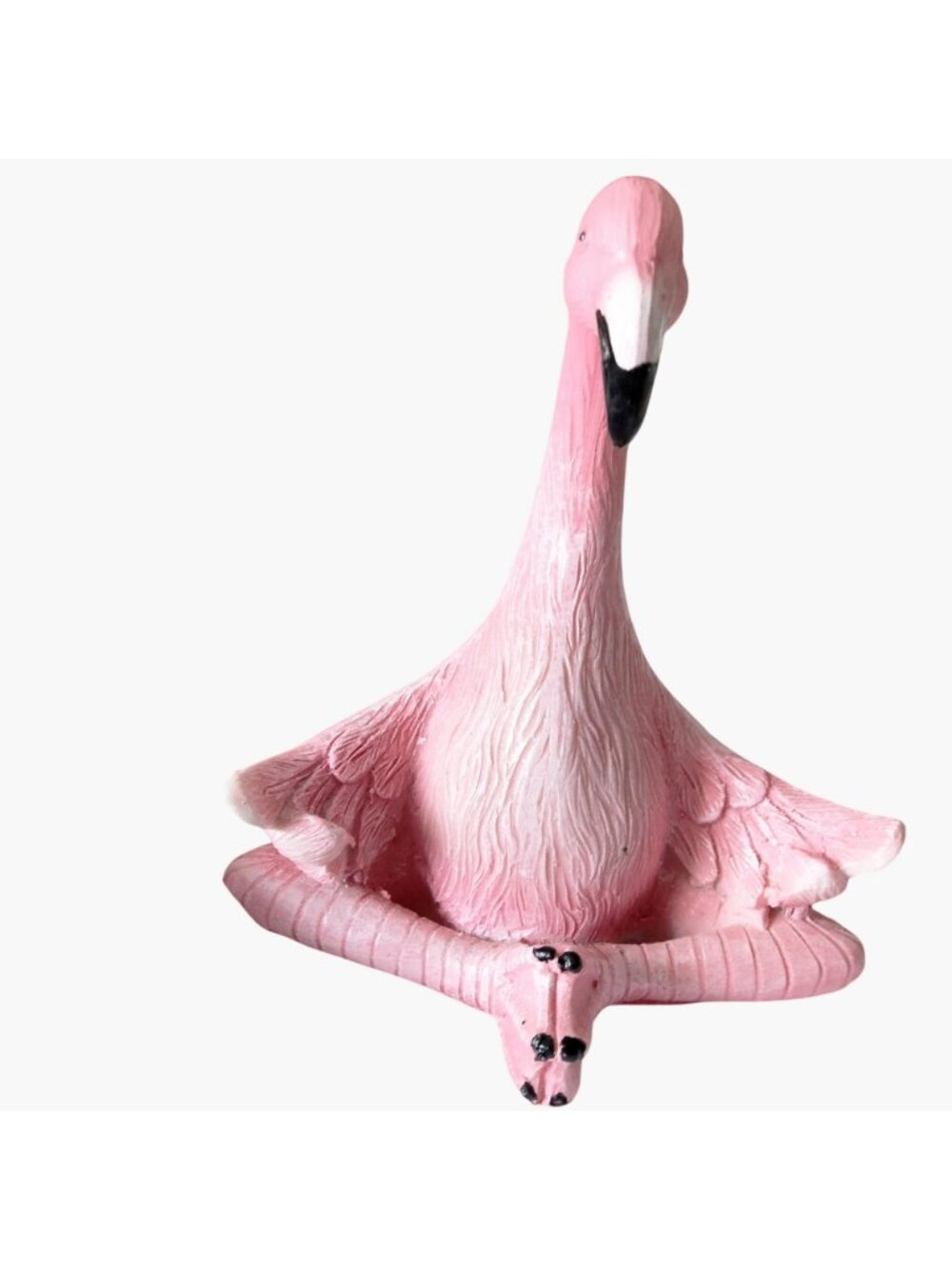 Pink Flamingo Figurine Seated Yoga Lotus Pose Figurine - Picture 5 of 10